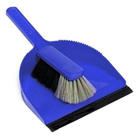 Professional Dustpan Set Blue Plastic with Lip Large Complete Brush and Shovel