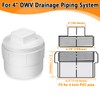 4" PVC Sewer Cleanout Adapter with Plug Pipe Fitting, PVC
