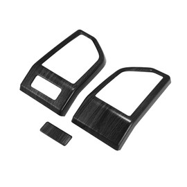 HOPESPANNER 3pcs Wood Grain Pattern Black Dashboard Panel Air Conditioner Outlet Vent Covers Trim for Ford F150 2015 2016 2017 2018 2019 2020 Vehicle Components