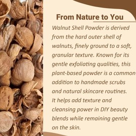 Natural Walnut Shell Powder with Resealable Zip Lock Pack, No Silica and Any Artificial Additives for Homemade Natural Scrub 227g, 1/2lbs, 8oz(packaging may vary)