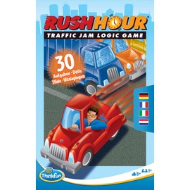 ThinkFun - 76439 - Rush Hour Gift Game - The Well-known Logic Game in Compact Format as a Travel Game for Children and Adults from 8 Years, Red