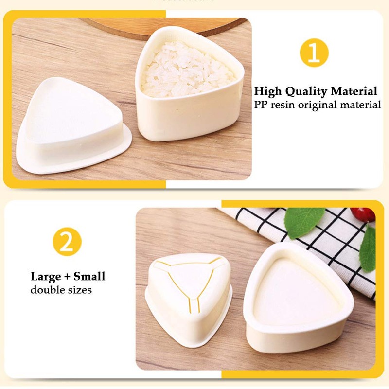 Onigiri 2 Pieces Rice Ball Mold Makers, Triangle Sushi Mold