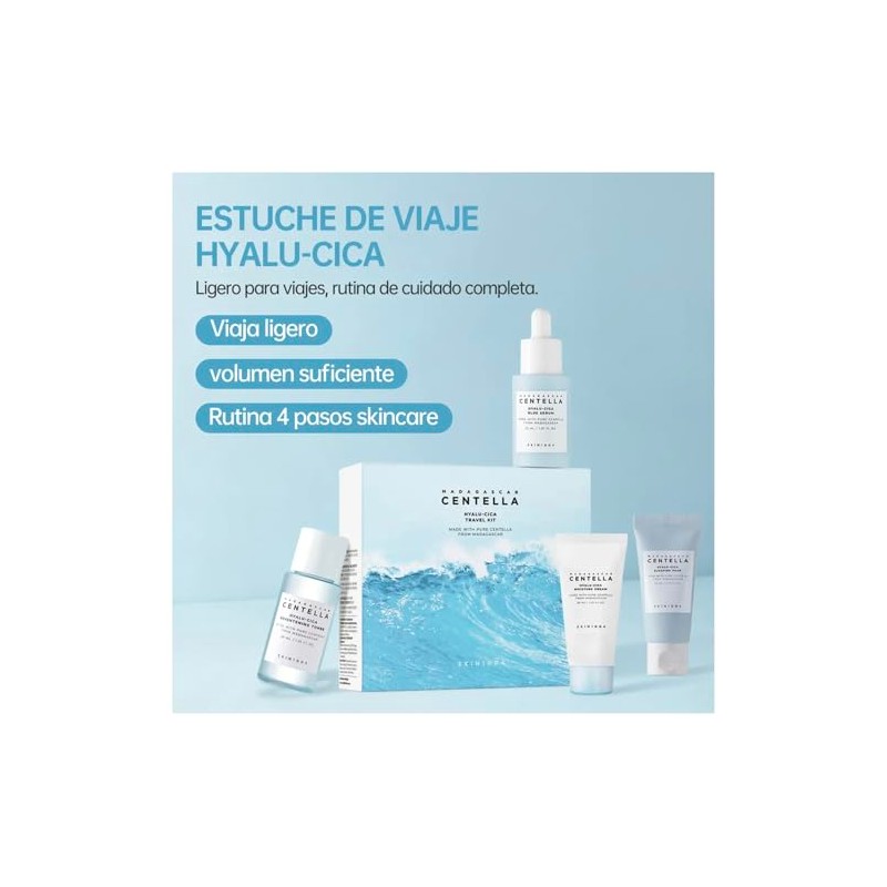 SKIN1004 Madagascar Centella Hyalu-cica Travel Kit- Tóner, Sérum, Crema Hidratante