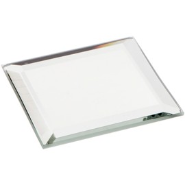 Plymor 2" Square, 3mm Thick Beveled Glass Mirror, Pack of 6
