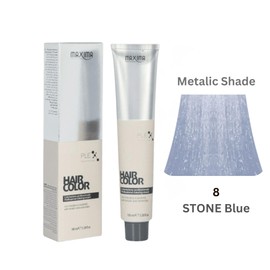 Maxima Professional Hair Color Cream 100ml – Intense Long-Lasting Color, 100% Grey Coverage, Enriched Formula – Salon Results at Home (8 Stone Blue-(Metalic Shade))