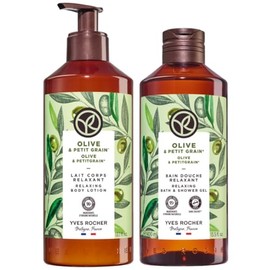 Yves Rocher MAXI SET Corporal aroma OLIVA Y NARANJO: Crema fluida (390 ml) + Gel de ducha (400 ml)