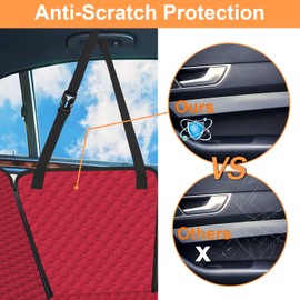 Mancro Dog Car Seat Cover for Back Seat, 2025 Upgraded 600D Heavy Duty Waterproof & Scratch-Resistant Dog Hammock for Car, Back Seat Pet Cover for Dogs with Sedan, Trucks and SUVs, Standard, Red