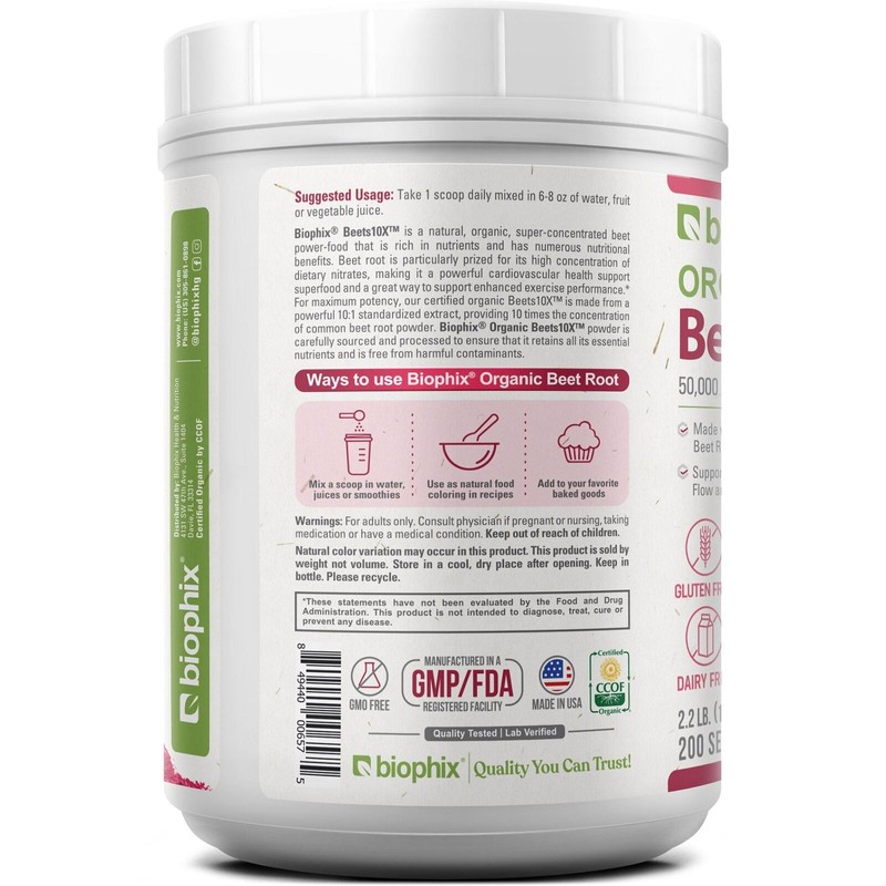 biophix Organic Beets 10X Beet Root Powder 2.2 lb 50000