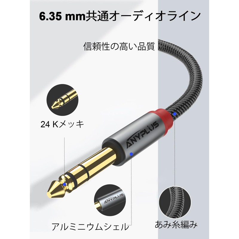 ANYPLUS 6.35 mm Musical Instrument Cable, 6.35 m (6.35 m)