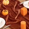DeZerlor Terracotta Velvet Table Runner 3 Pack Fall Thanksgiving Burnt