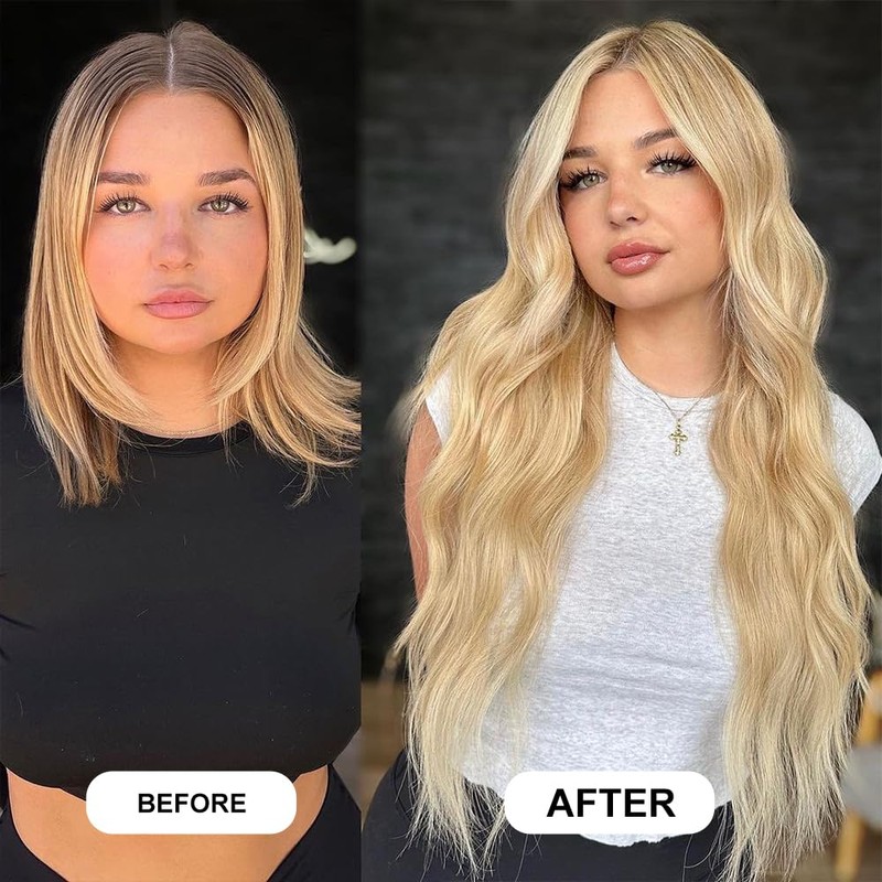 UALUSTRA Tape in Extensions Echthaar Blond 100 % Remy Echthaar