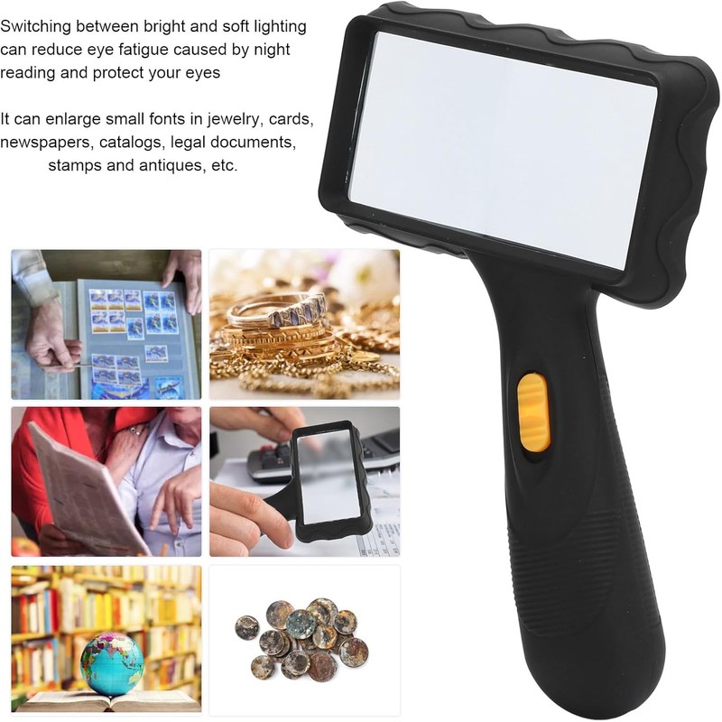 Magnifying Glass with Light, 7X Desktop Handheld Large Magnifying Glass,