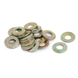uxcell M10 Inner Dia carbon Steel Serrated Conical Spring Washer Bronze Tone 20pcs