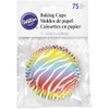 Wilton 415-2125 75 Pieces Zebra Brights Standard Baking Cup, Multicolour
