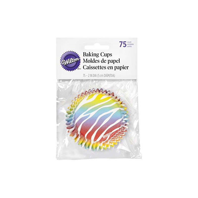 Wilton 415-2125 75 Pieces Zebra Brights Standard Baking Cup, Multicolour