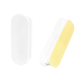 BlingKingdom 2 PCS Self-Adhesive Push-Pull Handles No-Drilling Cupboard Pulls Plastic Stick-on Handles for Cabinet, Drawer, Closet, Window, Glass Sliding Door (White)