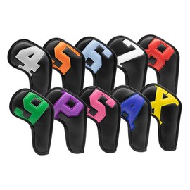 Mipcase 10pcs Golf Club Head Covers Durable PU Material Collision Protection Suitable for All Golf Clubs Design for Stylish Accessory