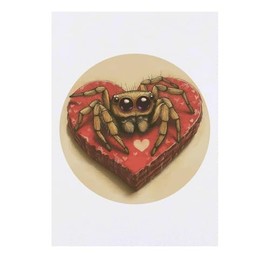 'Cute Spider on Valentine's Heart Shaped Box' Temporary Tattoo - Water Resistant, Skin-Safe, Non-Toxic Transfer (TO00083773)