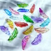 Tingoons 60 PCS Acrylic Leaf Shape Beads Transparent Plastic with