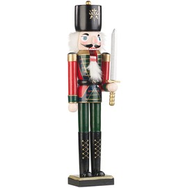 infactory Nutcracker Soldier: Set of 2 Hand-Painted Decorative Wooden Nutcrackers, 48.5 cm (Decorative Figures in Nutcracker Design, Decorative Nutbreaker, Christmas Decoration)