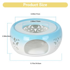 White Ceramic Candle Tea Warmer, Teapot Warmer Base for Tea/Coffee/Milk/Food Warm, Tea Ceremony Accessory