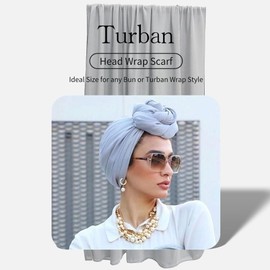 Ftoronaly Ftoronaly Head Wraps for Black Women Hijab Scarves Large Muslim Headwraps Stretch Hair Wraps Headband 4 Pack