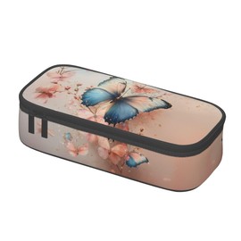 wiuurs Butterfly Pencil Case Big Capacity Pen Case Stationery Pencil Pouch Aesthetic with Zipper for Supplies Office College Adults