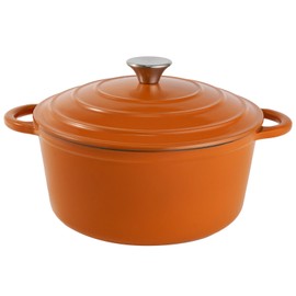 6QT Cast Iron Dutch Oven with Lid Dual Handles Nonstick Enamel Cookware for - orange