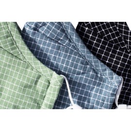 Habac Studio Pack of 3 Face Masks + 6 PCS PM 2.5 FILTERS Face Mask Cover Bandana Balaclavas Face Masks Washable UK Reusable Face Mask Black Face Masks Nose Wire (Checks)