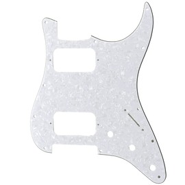HH Guitar Strat Pickguard Round Corner Humbuckers for 11 Hole USA/MIM Standard Strat Modern Style (White Pearl)
