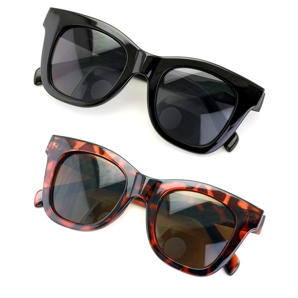 V.W.E. 2 Pairs Women Bifocal Reading Sunglasses Reader Glasses Large