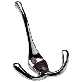 Bulk Hardware BH00829 Triple Hat and Coat Hook, Silver Tone