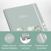 paper&you Notebook A5+ Squared with Elastic Band "Minty Leaves" 156