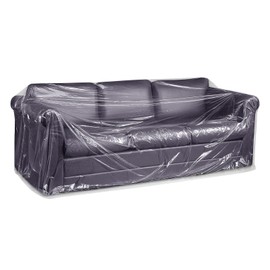 CEMGYIUK Plastic Sofa Couch Cover,Plastic Furniture Covers for Moving,Dust-Proof Moving Bag for Sofa,Couch Cover for Sofa,Waterproof Clear Sofa Couch Furniture Protector Cover 96 x 42 x 62 Inch