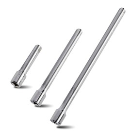 3/8 Extension, 3-Piece Socket Spanner Extension Chrome Vanadium Steel Ratchet Extension 75 mm 150 mm 250 mm Tilt Extension Set for Impact Wrench Ratchet Ratchet