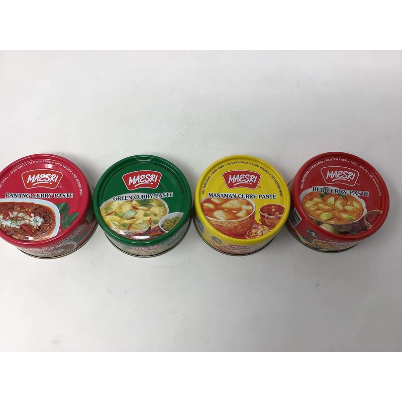 Variety Curry Paste 4pk Green, Red, Masaman, & Panang Curry