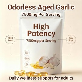 nuvapureAged Garlic Extract Odorless –200 Softgels | Organic, Non-GMO, Gluten-Free | Daily Immune for Adults(1pcs)