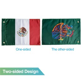 2PCS Mexico Flags for Whip Lights or Antenna Flag Poles, 18" x 12" Double Sided Whip Light Mexican Flags for UTV ATV Can-Am Polaris RZR SXS Boats Ulti Offroad (2 mx flag)
