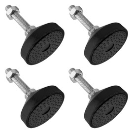 Bonsicoky 4 Pcs M10 Metal Adjustable Leveling Feet Heavy Duty, Swivel Furniture Glides Leveler for Table Desk Shelf Chair, Black, 3.2" x 2.3"/ 82mm x 58mm