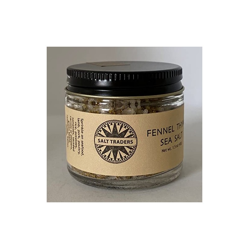 Salt Traders Fennel Thyme Flavor, Gourmet Infused Sea Salt -
