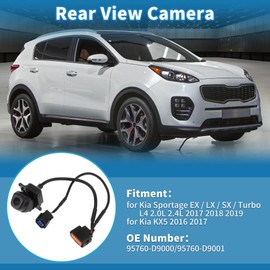 A ABSOPRO Rear View Camera for Kia Sportage EX/LX/SX/Turbo 2.0L 2.4L 2017 2018 2019 Park Assist Backup Reverse Camera Replace No.95760-D9000/95760-D9001