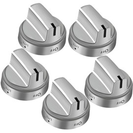 WB03X24818 Stove Knob with Solid Metal-Compatible with GE Profile Range Oven Grill- Stainless Steel Gas Stove Knob for JGB645EEK1ES JGB660EEJ1ES JGB700EEJ1ES JGB700SEJ1SS | 5 Pack