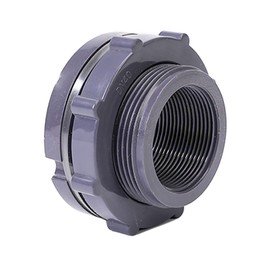 2 Inch PVC Bulkhead Fitting for Water Barrel, Water Tank, Rain Barrels,NPT2 female thread (2-1/4 inches I.D.) PVC