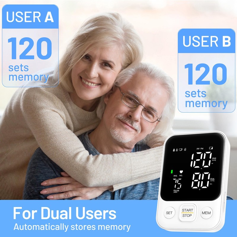 Blood Pressure Monitor Upper Arm Machine Accurate Adjustable BP Cuff