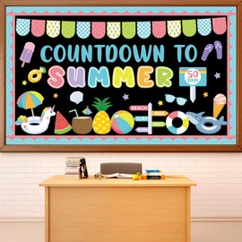 End of Year Bulletin Board Kit Countdown to Summer Classroom Decoration Summer Bulletin Board Set Ocean Beach It’s The Final Countdown Paper Cutouts for Home School Classroom Wall Decor Supply