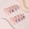 RTKHFZE Square Press On Nails - Long, Pink Rhinestone Design,