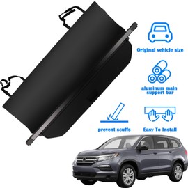Marretoo for Honda Pilot Cargo Cover 2016-2021 2022 for Honda Pilot EX-L Elite Touring Accessories Upgrade Version No Gap Black Retractable Trunk Cover Security Shield Shade