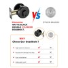 Double-Sided Keyed Round Deadbolt Lock - Matte Black, Exterior Door