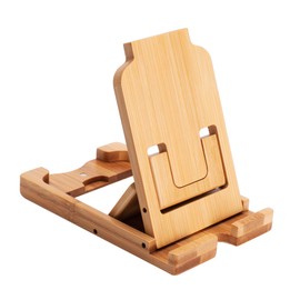 Etokon.Org Bamboo Phone Stand and Tablet Stand, Foldable Universal Adjustable Angle Phone Stand, Pocket Desktop for All Smartphones, E-readers, Tablet