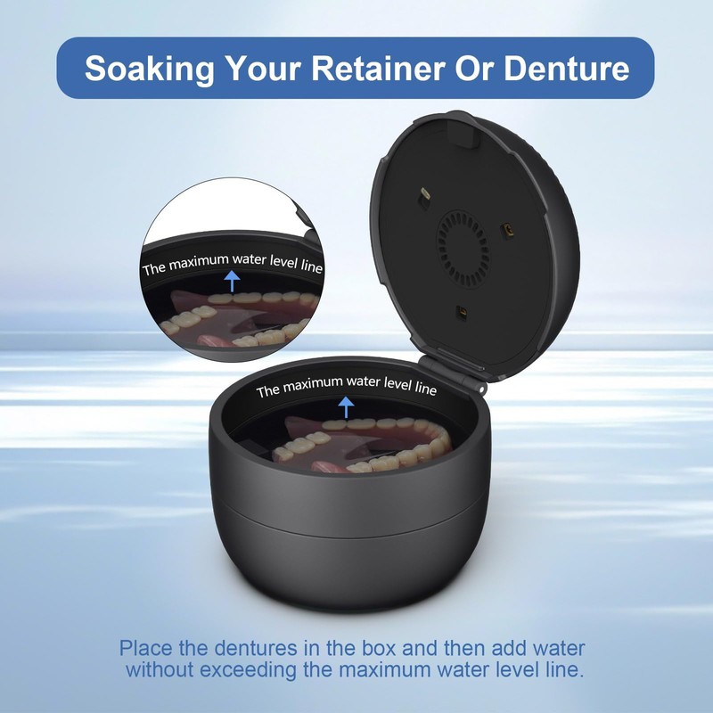 All-in-One Denture & Retainer Case with Soaking, Freshening, Sanitization and